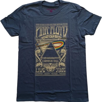 Image of Pink Floyd - Carnegie Hall Poster Womens Large T-Shirt - Blue
