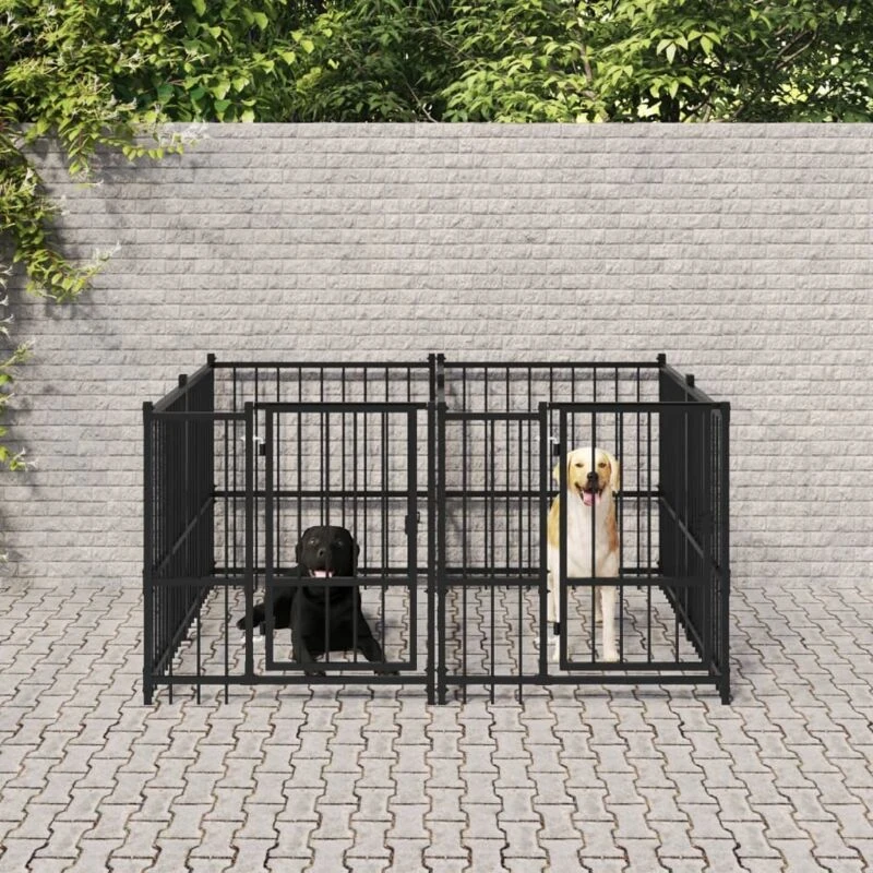 Image of VIDAXL Outdoor Dog Kennel Steel 3.75 m² Vidaxl 8720287215455