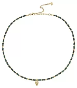 Image of ChloBo GNMMUL3241 Leaf Heart Sparkle Malachite Necklace Jewellery