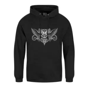 Image of Grindstore Mens Winged Skull Hoodie (L) (Black)