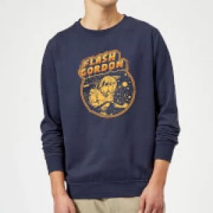 Image of Flash Gordon Flash Retro Comic Sweatshirt - Navy - 3XL