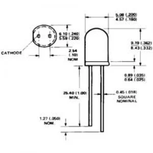 Image of LED wired Yellow Circular 5mm 2.1 mcd 5