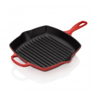 Image of Le Creuset Signature Cast Iron Square Grillit 26cm Cerise