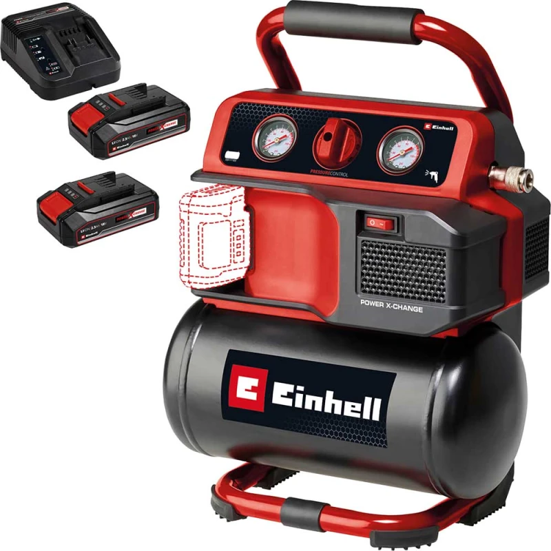Image of Einhell TE-AC 18/75 Li OF 18v Cordless Oil Free Air Compressor 5 Litre TE-AC 18/75 Li OF Batteries: 2 x 2.5ah Li-ion