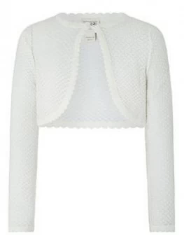 Image of Monsoon Girls Gracie Cardigan - Ivory, Size Age: 9-10 Years, Women
