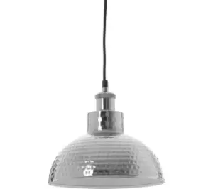 Image of INTERIORS by Premier New Foundry Hammered Pendant Ceiling Light - Silver