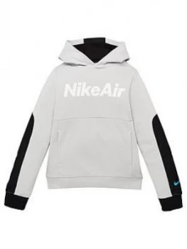 image of Nike Older Boys Air Hoody, Grey Size M 10-12 Years