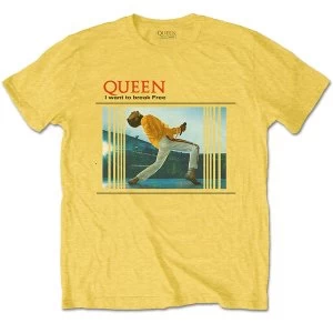 Image of Queen - Break Free Unisex Large T-Shirt - Yellow