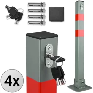 image of 1x 2x 3x or 4x Heavy Duty Parking Space Barrier Car Bollard Folding 3 Keys Robust Steel Security Reserve Post 4x