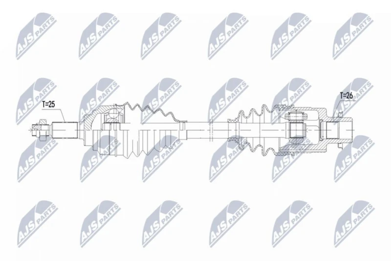 Image of NTY NPW-SU-073 Drive shaft Manual Transmission, Front Axle Right Drive Shaft (13)