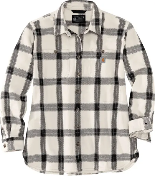 Image of Carhartt Heavyweight Twill Ladies Shirt, black-white, Size XL for Women