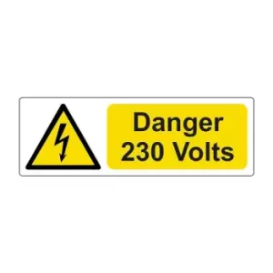 Image of Spectrum Industrial Danger 230 Volts, Pack of 25 Sav (75 x 25mm)