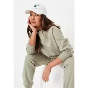 Image of Missguided Oversized Sweatshirt Circle Mg - Green