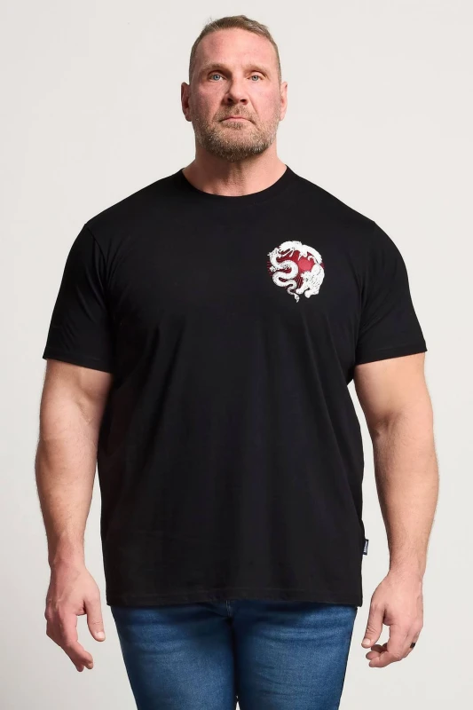 Image of BadRhino Mens Japanese Animal Graphic T-Shirt in Black Size: XL Black Male XL