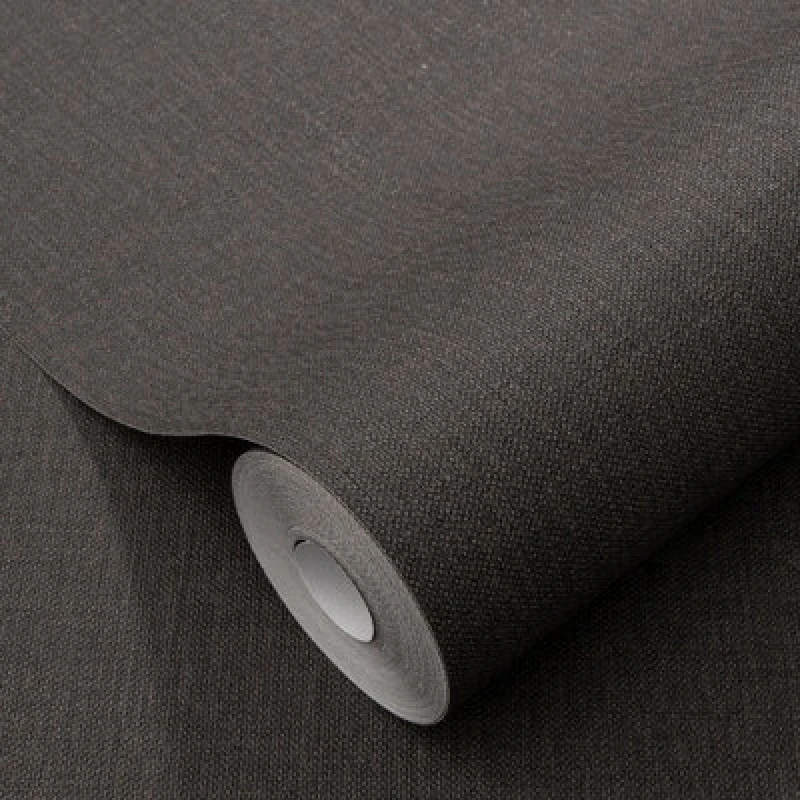 Image of Erismann Wallpaper Elle Decoration Luxury Plain Dark Grey Woven Vinyl Wallpaper by Erismann Grey