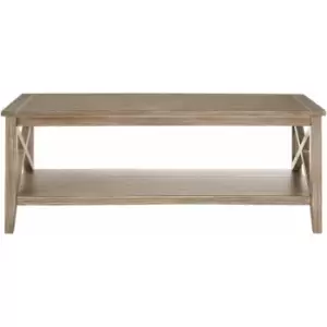 Image of Premier Housewares Dark Wooden Coffee Tables Slim Narrow Coffee Table Natural Brown Home Coffee Table Pine Wood Table Coffee w120 x d60 x h45cm