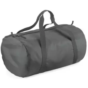 Packaway Barrel Bag / Duffle Water Resistant Travel Bag (32 Litres) (Pack of 2) (One Size) (Graphite Grey/ Graphite Grey) - Bagbase