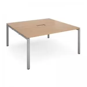Image of Adapt square boardroom table 1600mm x 1600mm with central cutout 272mm