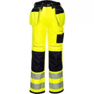 image of Portwest PW3 Hi Vis Stretch Holster Trousers Yellow / Black 28" 31"