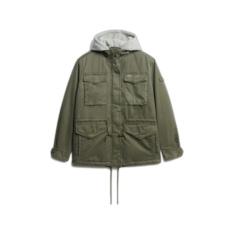 Image of Superdry Womens hooded jacket Superdry Borg Military Vert Female XS
