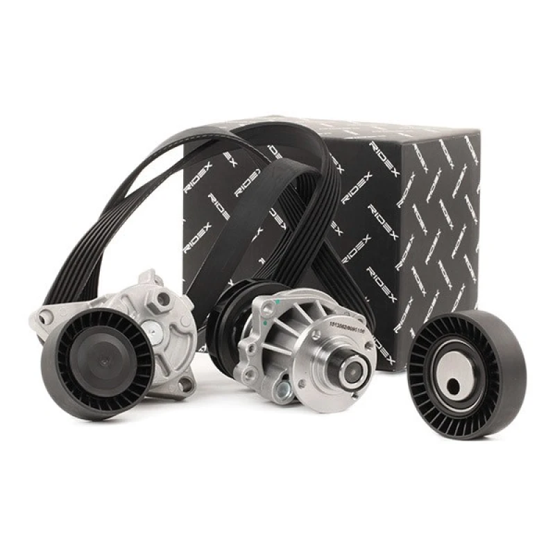 Image of RIDEX 4172P0045 Water Pump + V-Ribbed Belt Kit Water Pump + V-Ribbed Belt Kit (4172)