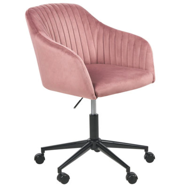 Image of Beliani Desk Chair Venice Velvet Pink