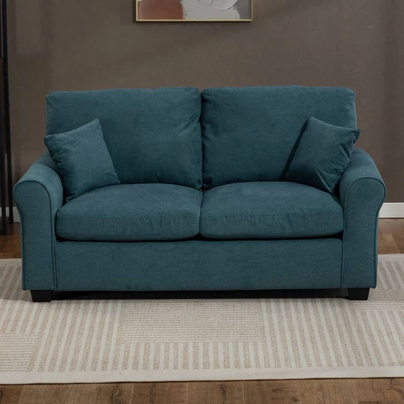 Image of Artemis Home Lewiston Fabric Pull Out Sofabed in Teal Size: 3 Seater Teal Unisex 3 Seater