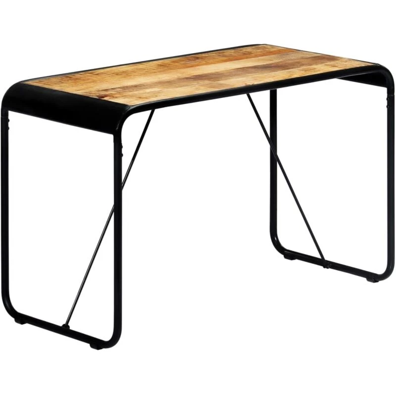 Image of vidaXL Solid Rough Mango Wood Dining Table Dinner Kitchen Dining Room Table