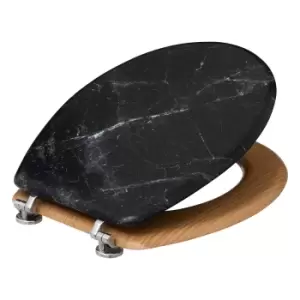 image of 5Five Lea Toilet Seat Black Marble Effect