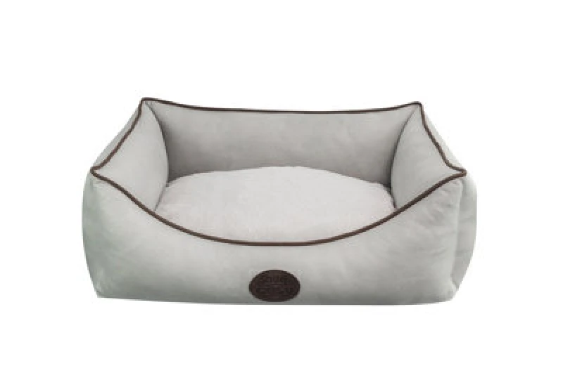 Image of Snug & Cosy Pets Snug And Cosy Tuscany Natural Faux Leather Rectangle Dog Bed Small