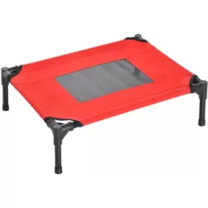 Image of Elevated Pet Bed Dog Cool Cot Sleep Indoor Outdoor Portable Basket Red - Pawhut