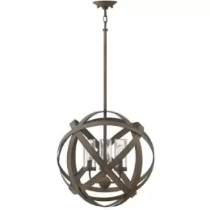 image of Elstead - Carson - 3 Light Outdoor Ceiling Pendant Light Iron IP44, E14