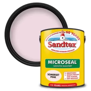 image of Sandtex Ultra Smooth Masonry Paint Somerset Pink - 5L