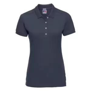 image of Russell Womens/Ladies Stretch Short Sleeve Polo Shirt (L) (French Navy)