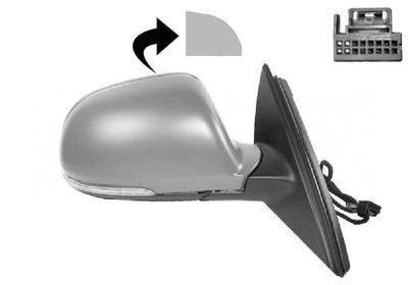 Image of VAN WEZEL 7636818 Wing mirror * HAGUS * Right, Heatable, primed Outside Mirror (50)
