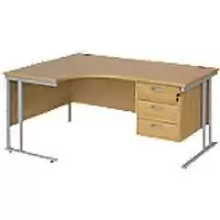 Image of Dams International Left Hand Ergonomic Desk MC16ELP3SO 1,600 x 1,200 x 725 x 800 - 990 mm