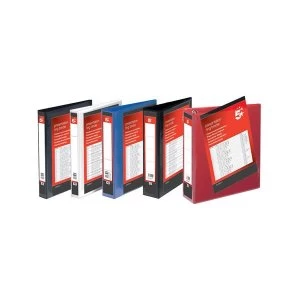 Office Presentation Ring Binder PP Cover 25mm 2 ring A4 Red Pack 10