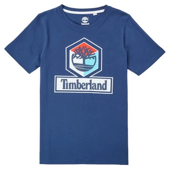 image of Timberland GRISS boys's Childrens T shirt in Blue - Sizes 16 years