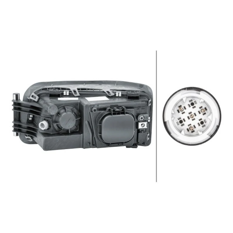 Image of HELLA 1EH 354 984-021 Headlights W5W, Right, with bulbs, Halogen Headlight (259)