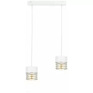 Image of Keter Royal Bar Pendant Ceiling Light White, Gold, 50cm, 2x E27