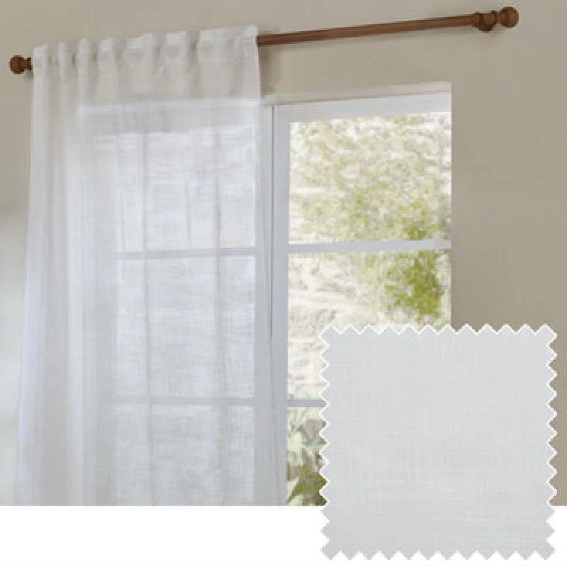 Image of Yard Cirrus Sheer Tab Top Curtain Panel in Soft White Size: 140cm Soft White Unisex 140 cm