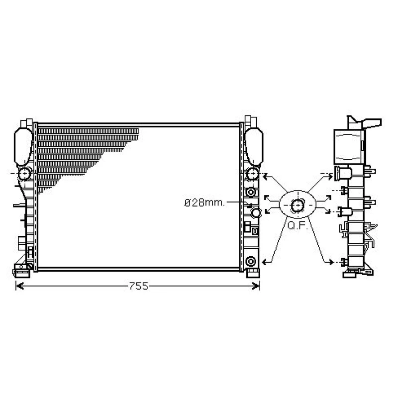 Image of Engine radiator DIEDERICHS DCM2406