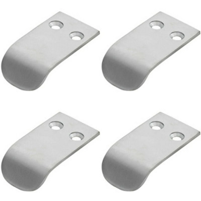 Image of Loops 4x Semi Concealed Cabinet Finger Pull Handle 12mm Fixing Centres Satin Chrome Multi unisex