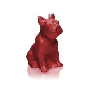 Image of Red Low Poly Bulldog Candle