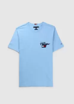 image of Tommy Hilfiger Mens Painted Graphic T-Shirt In Vessel Blue