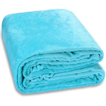 Image of Cuddle TV Sofa Blanket Day Bed Throw Snuggle Cosy Cuddly Soft Fleece 240x220cm - hellblau (de)