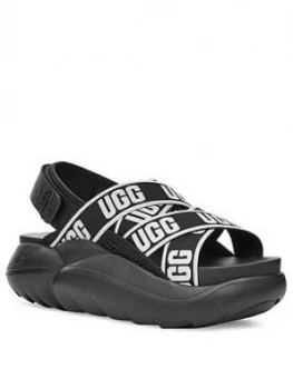 Image of Ugg La Cloud Wedge Sandal - Black