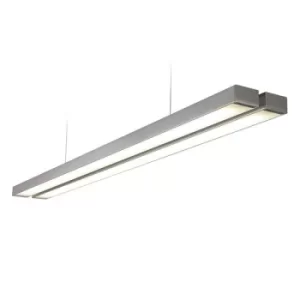 Image of Borde Integrated LED Linear Baton Pendant Twin Bar Silver, Opal