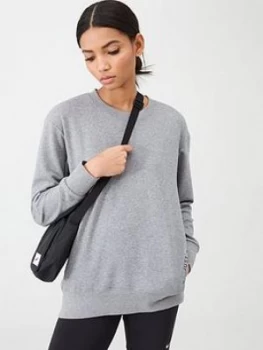 Image of Nike Training Get Fit Sweat Top - Carbon Heather , Carbon Heather, Size 2XL, Women