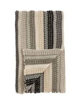 image of Cascade Home Ombre Stripe Knitted Throw